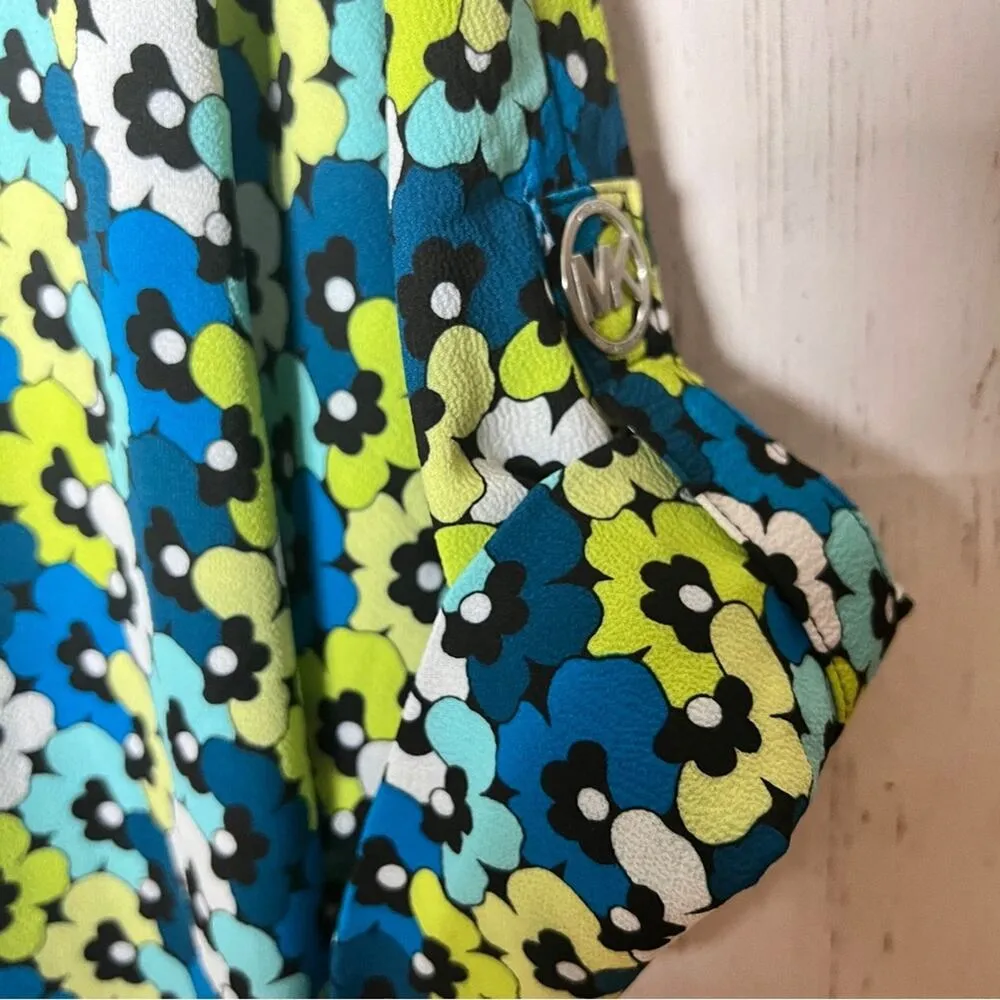 Michael Michael Kors Women's Short Sleeve Limeade Floral Elastic Waist Blouse S - Image 8