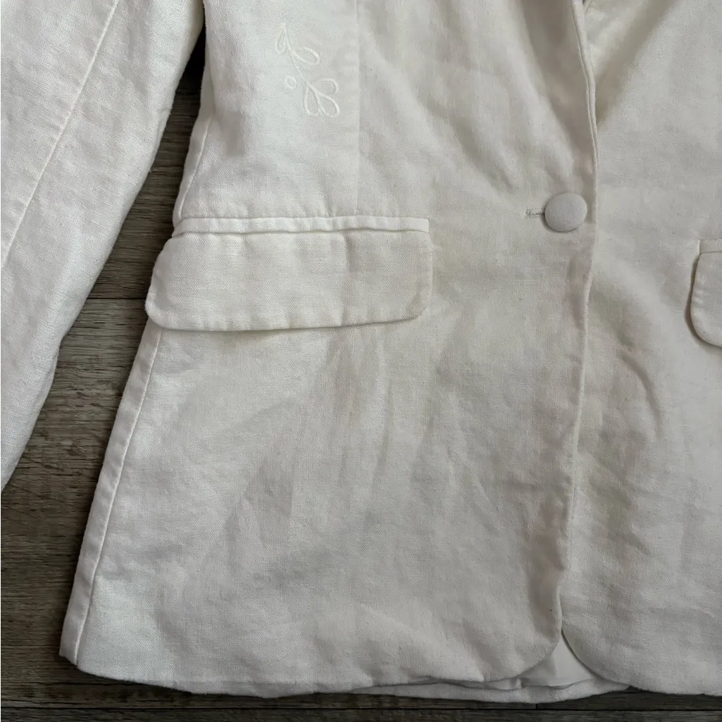 Jason Wu  Eyelet Linen Shoulder Pad Blazer - Image 4