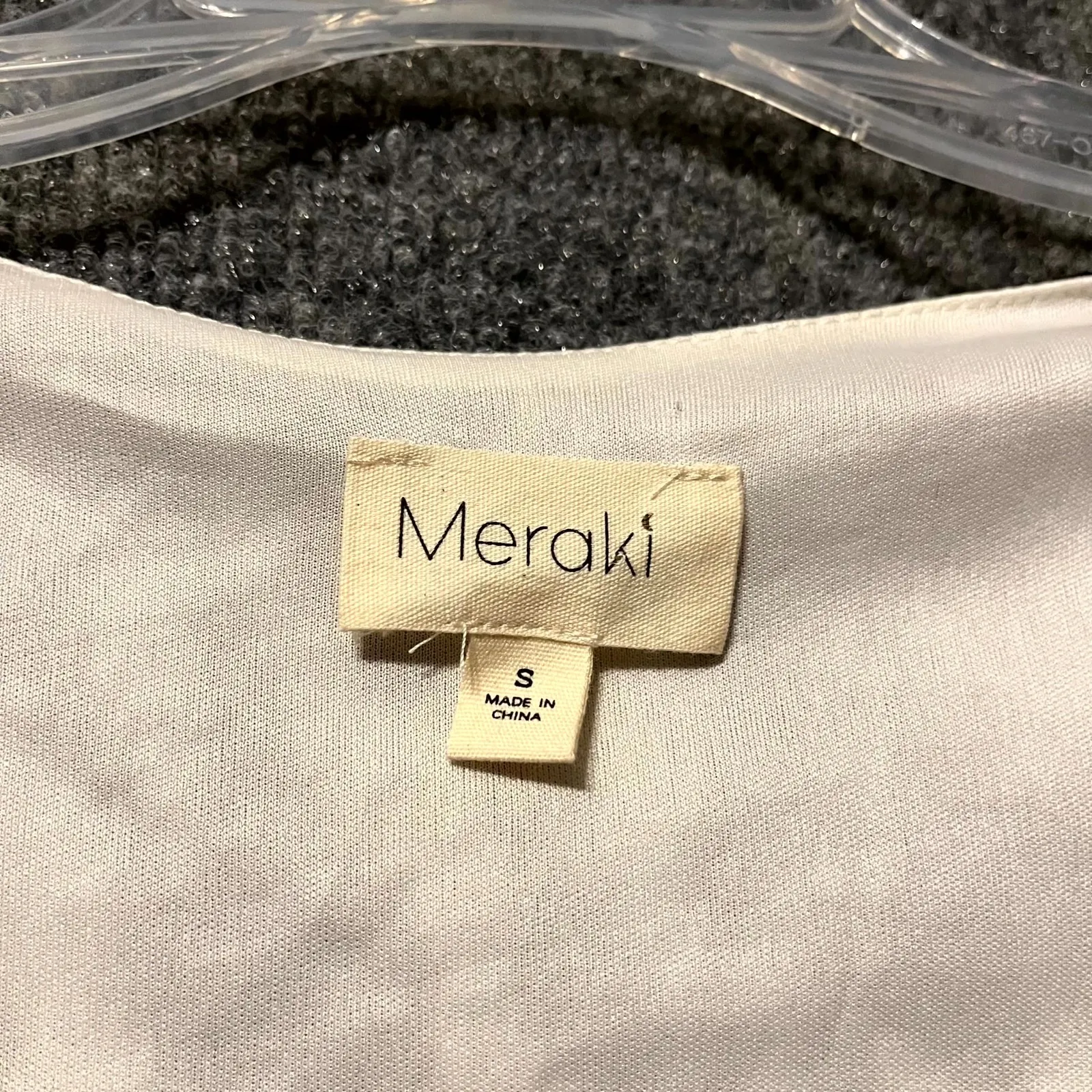 Meraki Mesh Ruched Crop Top Womens Small Black White Zebra Print Lined Pullover‎ - Image 3