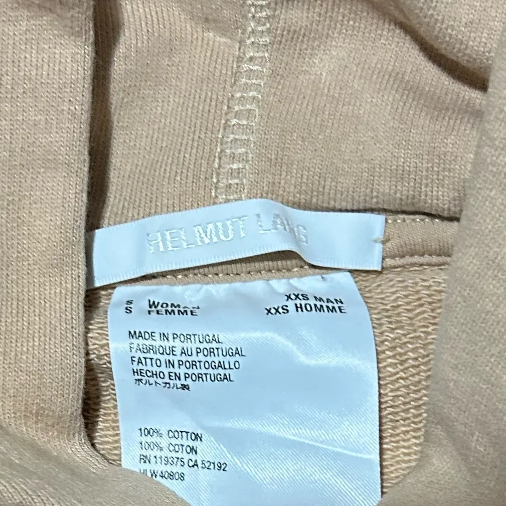 Helmut Lang Tan Designer Hoodie Sweater Tan Hoodie Size Small Women’s XXS Men - Image 4