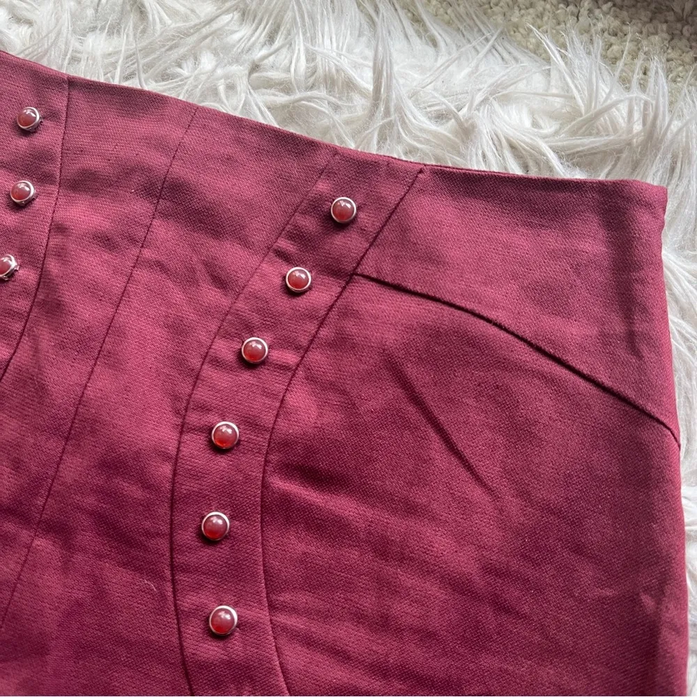 M Missoni Burgundy Red Studded Mini Skirt - Image 8