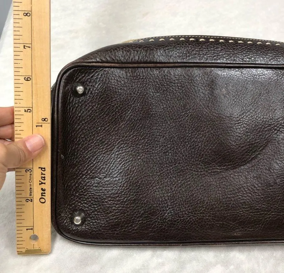 Vintage Coach purse satchel Suede w/Leather trim handbag - Image 7