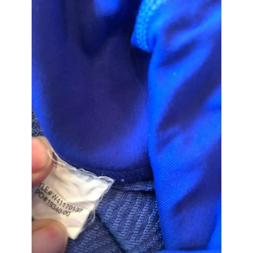 Prana Knicker Misty Crop leggings Small Jacquard Royal blue Ruched yoga‎ Pants - Image 6