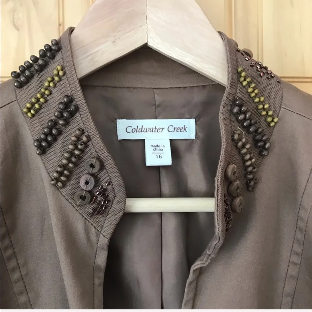 Coldwater Creek embellished beaded blazer jacket plus size 16 - Image 3