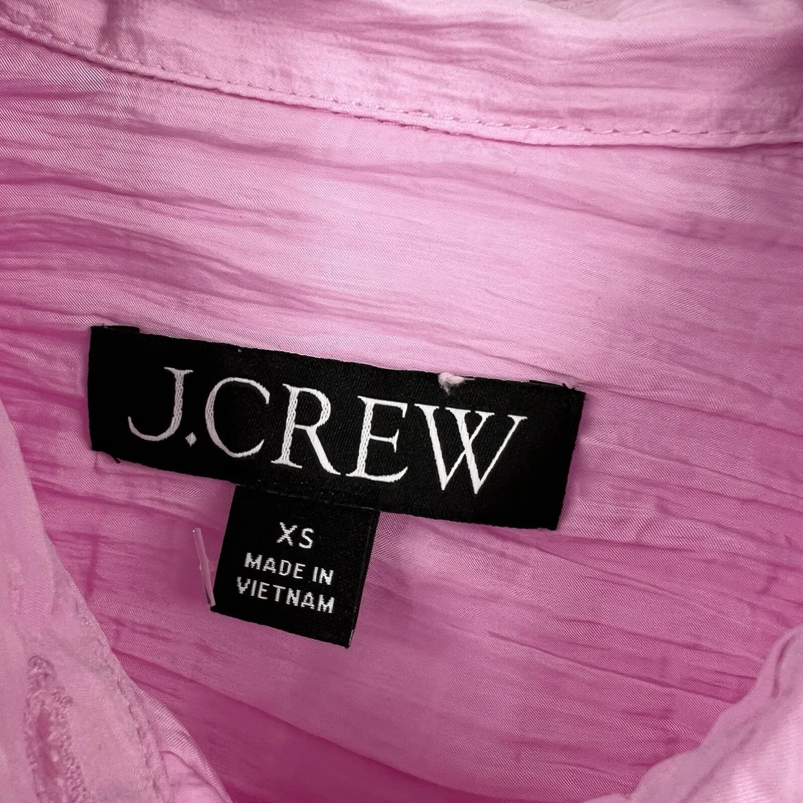J. Crew Belted Midi Shirt Dress Pink Washed Nylon Crinkle Long Sleeve Size‎ XS - Image 9
