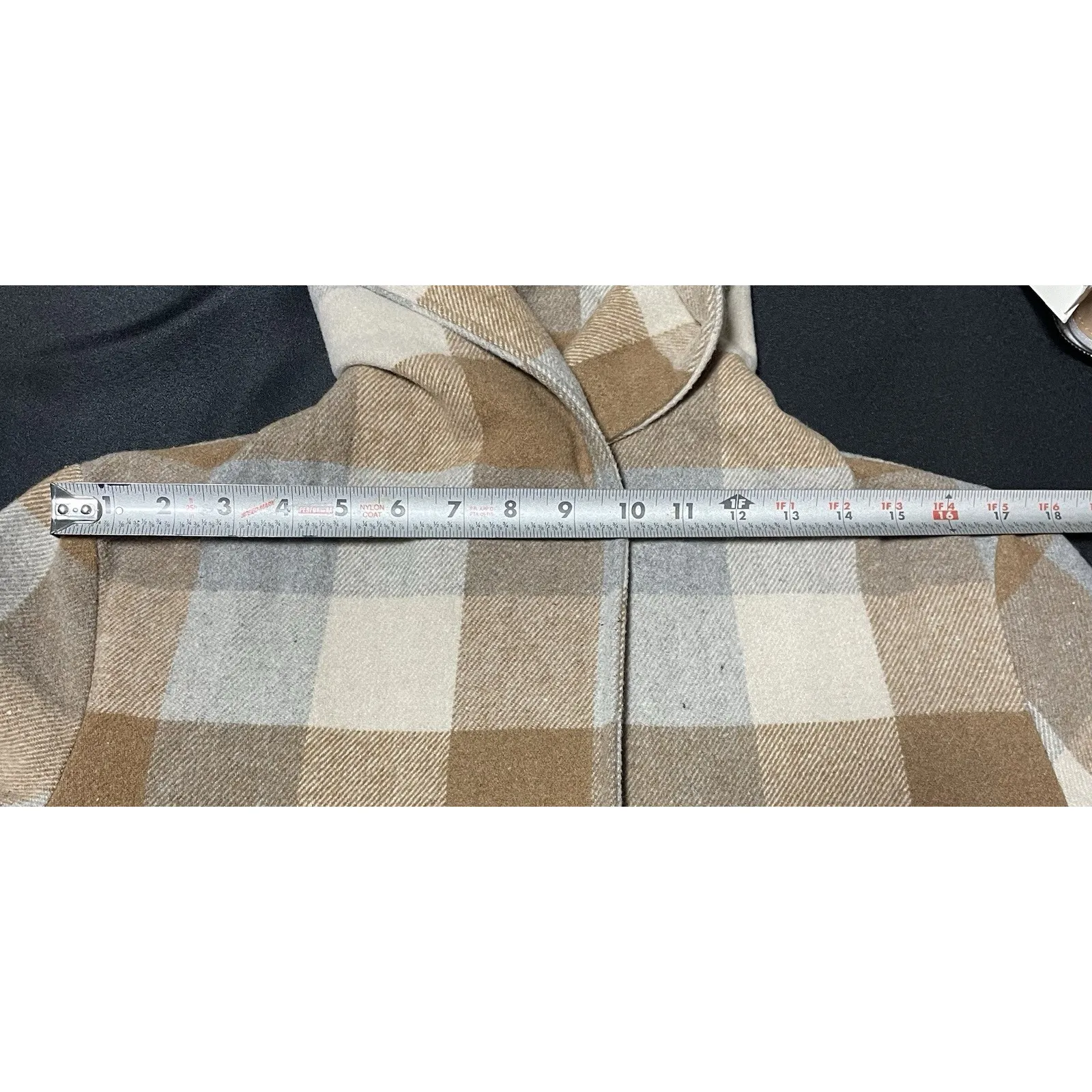 A New Day Taupe and Beige Plaid Women's Trench Coat Size S - Image 6