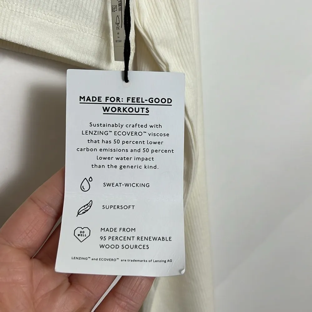 Raglan Super cropped Long Sleeve Tee in Lighthouse Cream Size XS NWT - Image 10