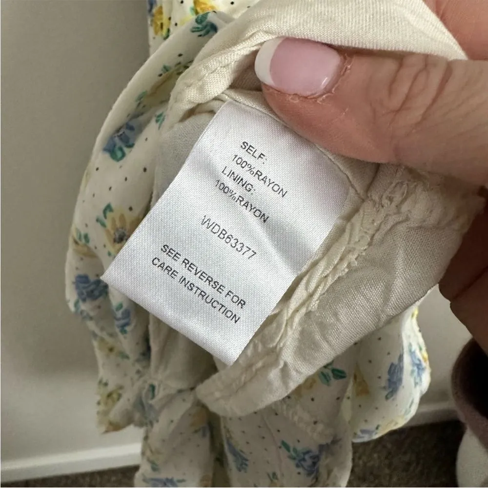 Anthropologie Lost &‎ Wander mama Mia midi wrap flower dress in cream xs Yellow - Image 11