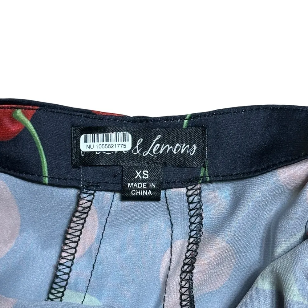 For Love & Lemons Xena Cherry Print Satin Midi Dress Women’s US XS - Image 6