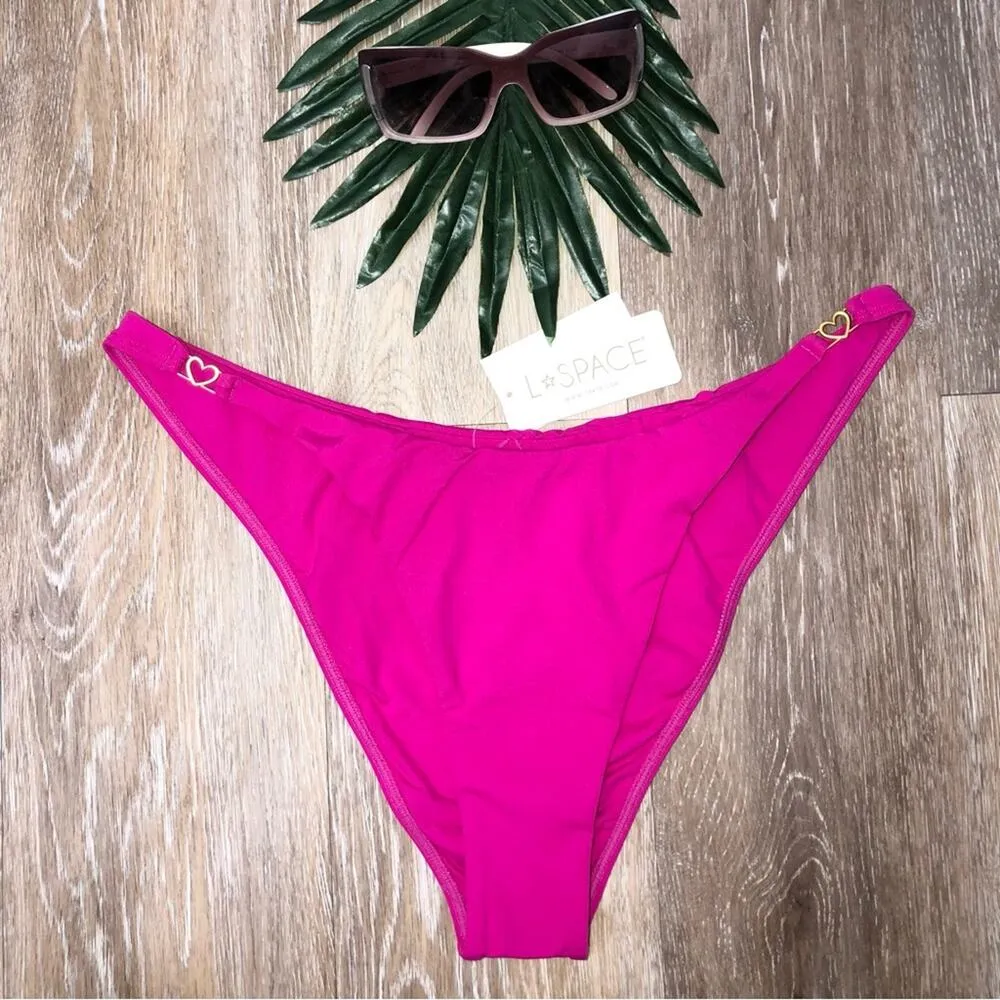 L*Space Ziggy Bikini Bottom in Bougainvillea Pink L NWT - Image 4
