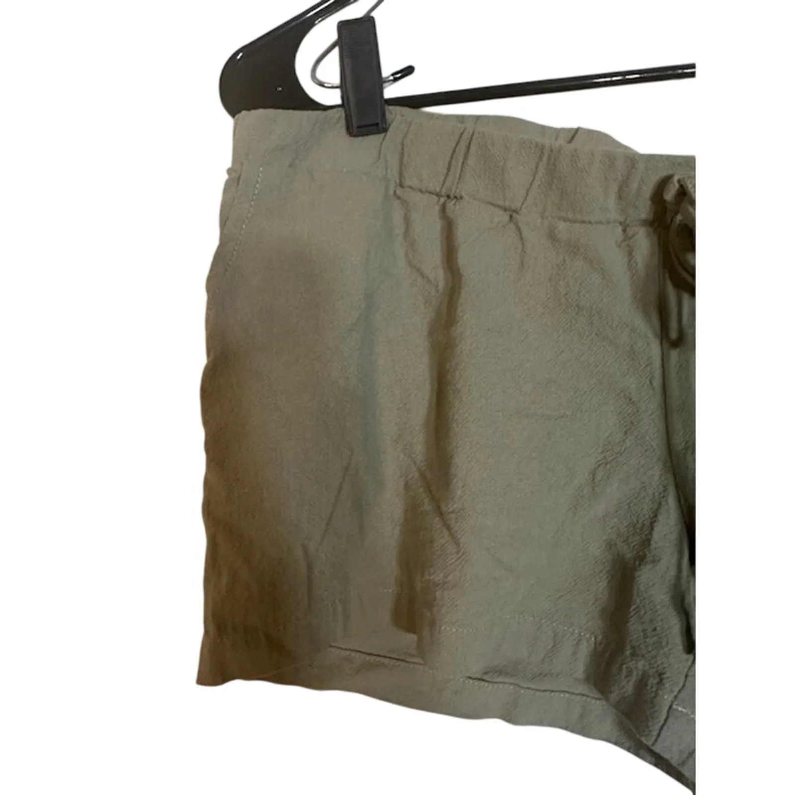 SHEIN Women’s Olive Green Drawstring Cotton Casual Lounge Running Shorts Sz Sm - Image 4