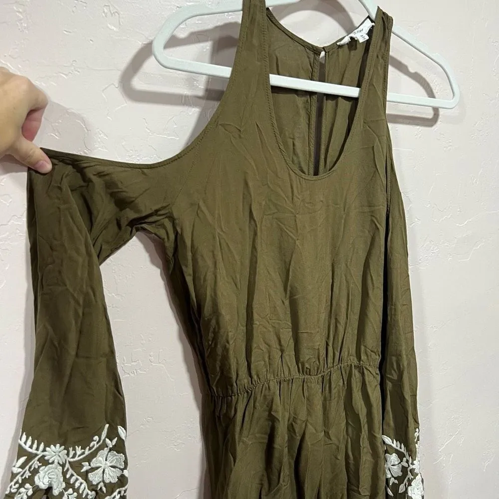 Love Tree Open Shoulder Long Sleeve Romper - Image 2