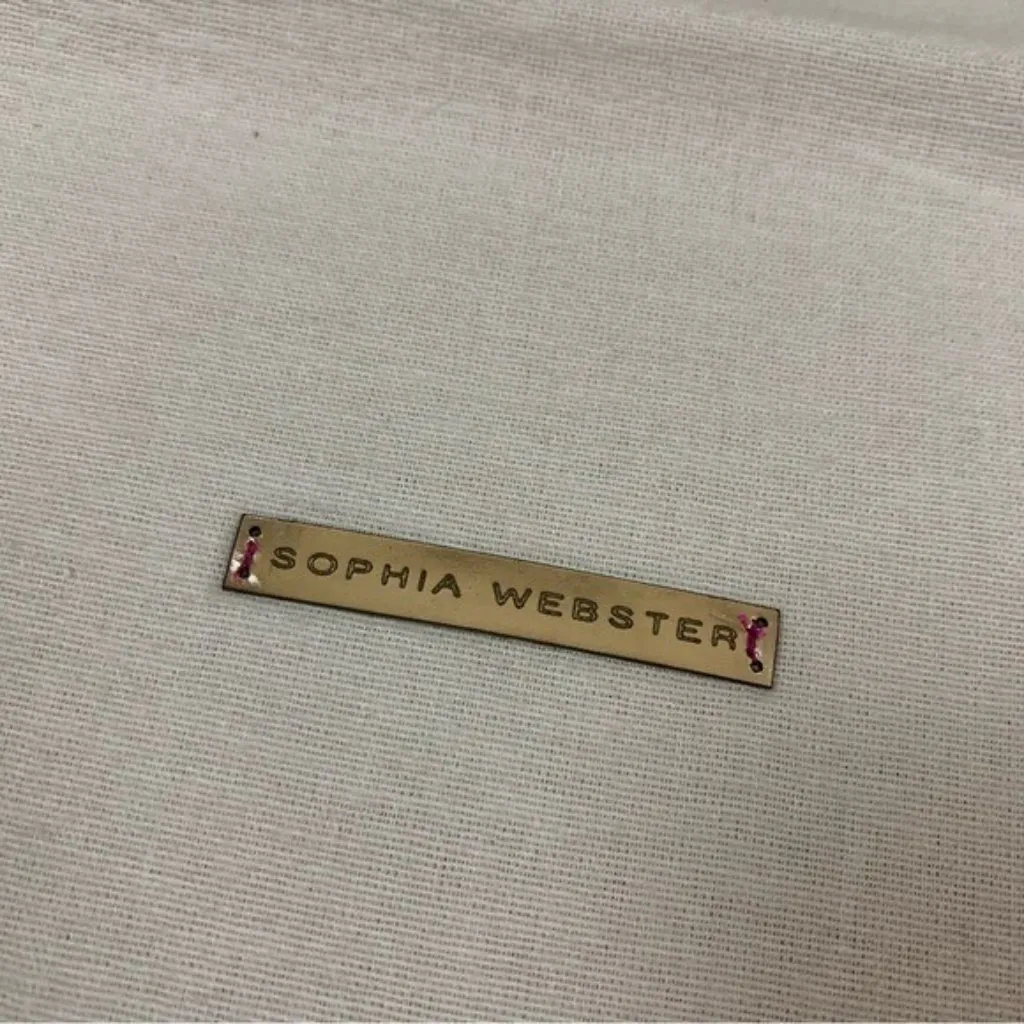 Sophia Webster‎ Designer Shoe Dust Bag Beige Canvas Drawstring Storage Pouch Pink - Image 3