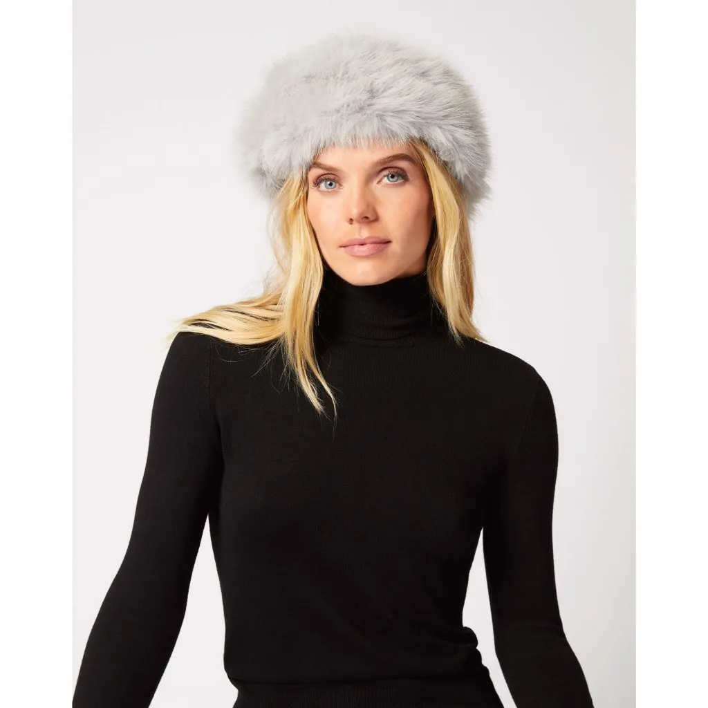 Adrienne Landau The Pill Box Hat in Light Grey One Size New Womens Faux Fur - Image 7