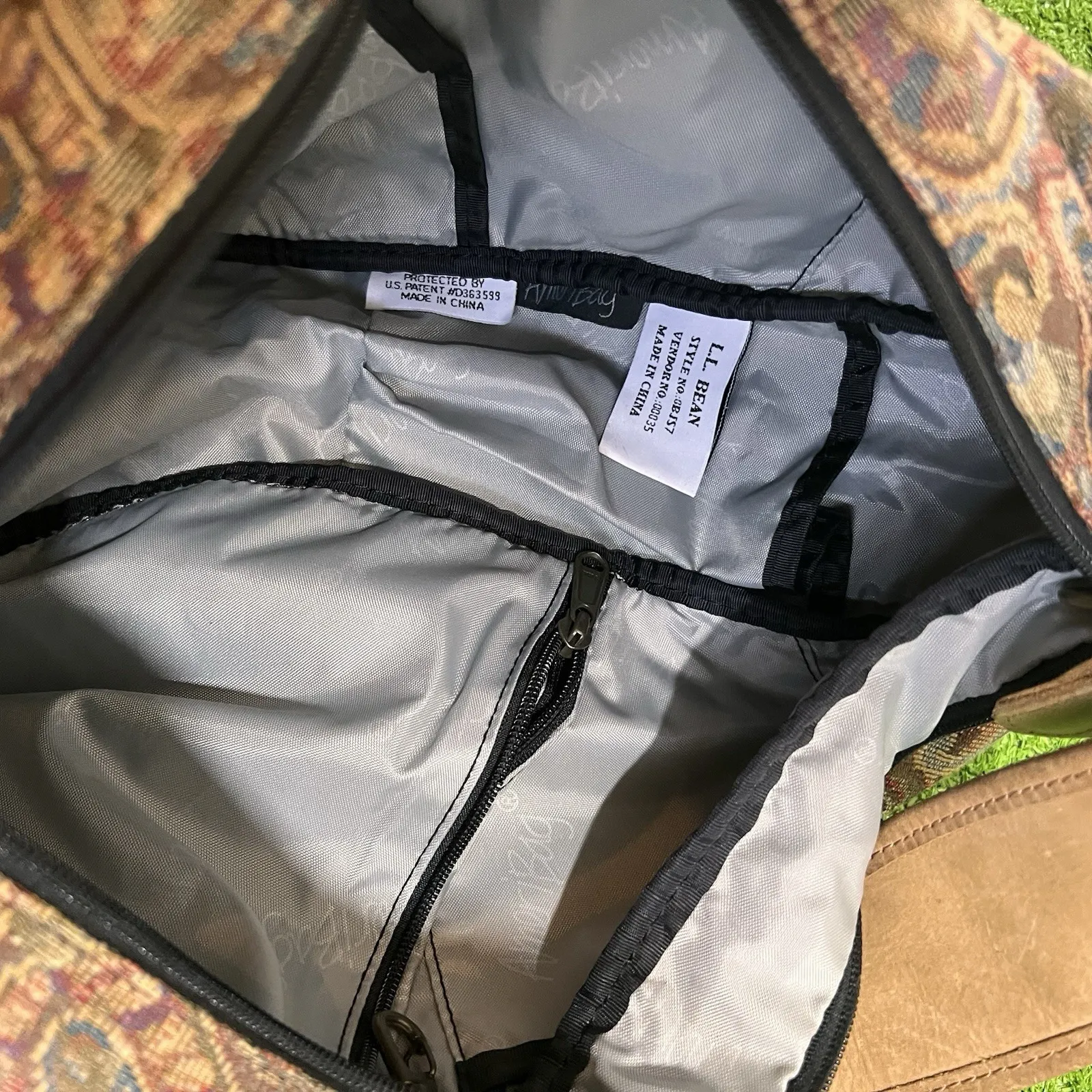 LL Bean x Ameribag Cross Body Health Back Bag Paisley‎ Tapestry Purse Backpack - Image 9