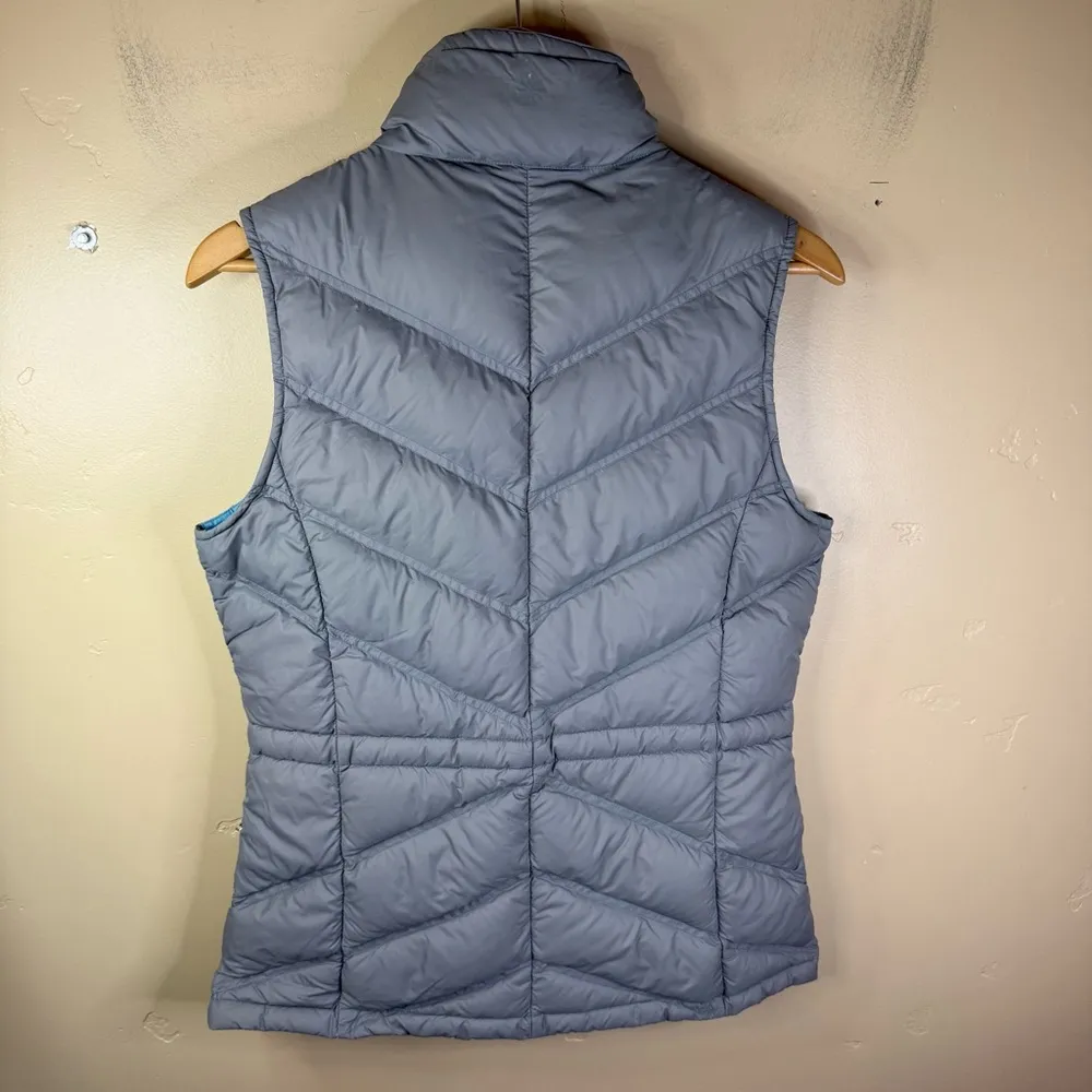 Athleta  Full Zip Quilted Puffer Vest Womens Medium Gray Nylon Goose Down Pockets - Image 8