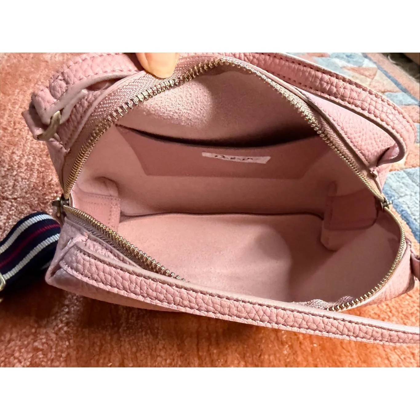 Dessin Pink 3 Way Mini Boston Bag Vegan Leather Crossbody Top Handle - Image 4