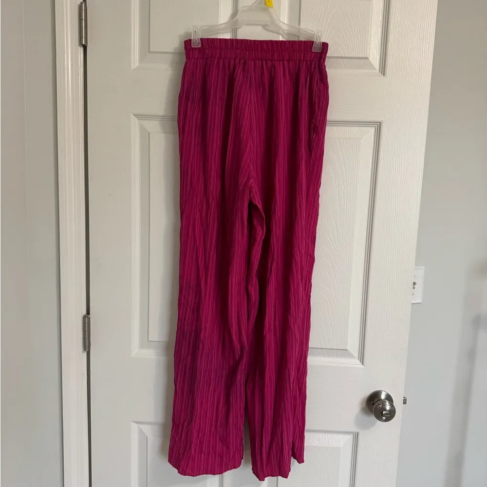 Pink Button Up Shirt and Pants Set - Image 2