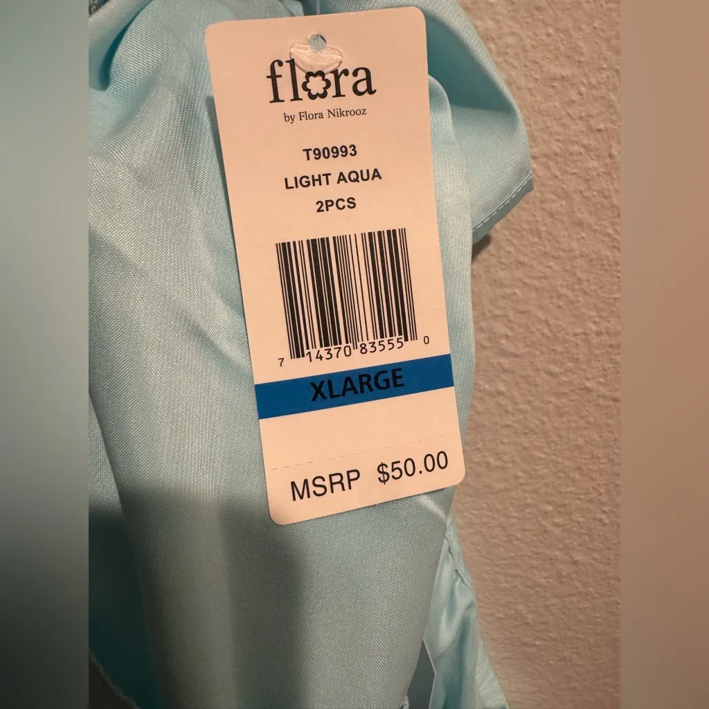 Set of 2 Flora Nikrooz‎ NWT Women’s Baby Doll Blue Pajama Set Size XL - Image 2