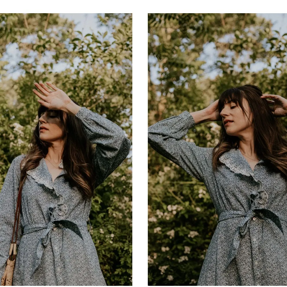 Sèzane Savanah Blue Floral Cottagecore Lace Trim Maxi Dress - Image 11