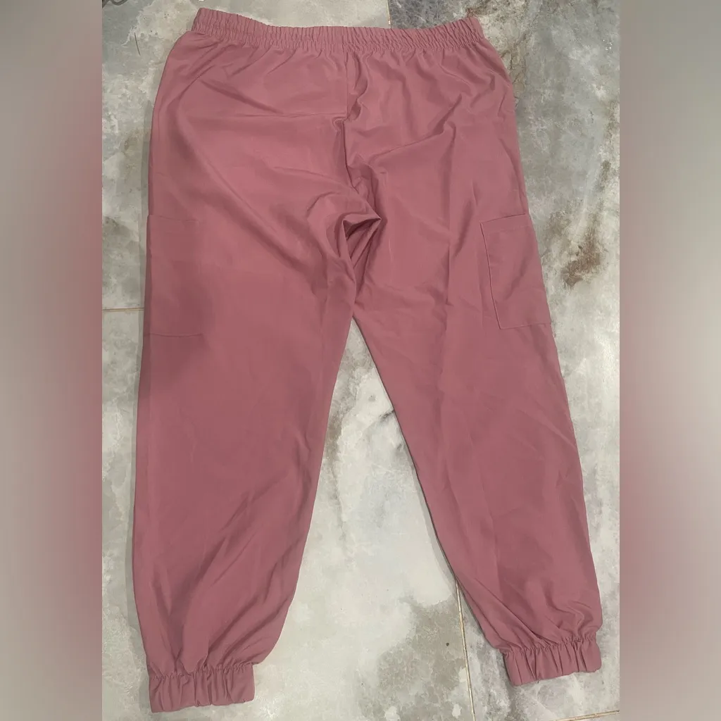 SCRUBAID Performance Pink Cargo Pants with Relaxed Fit and Matte Finish Pink Size XL - Image 2