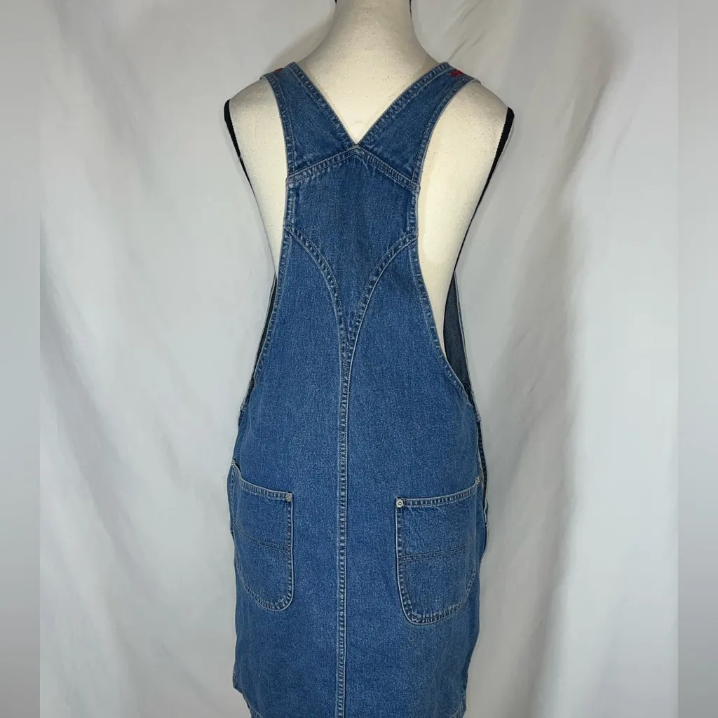 Tommy Hilfiger  Vintage Jean Jumper Denim Dress  Logo Spellout Straps Carpenter - Image 6