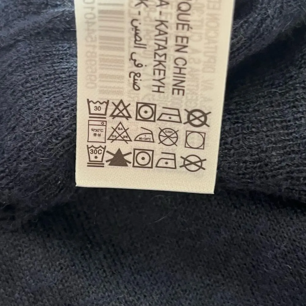 Zara Distressed Hem Wool/Alpaca Blend Turtleneck Sweater - Size M - Image 8