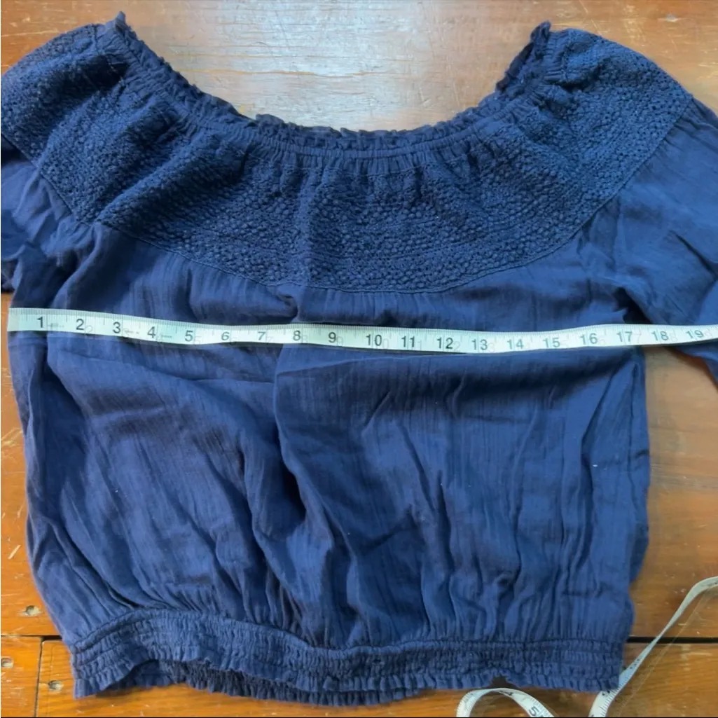 Aerie Midnight Blue Off-Shoulder Blouse - Image 4