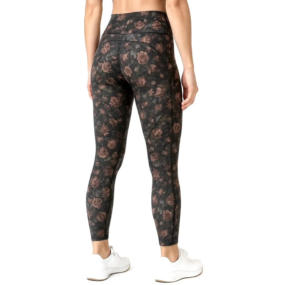 HTF Lululemon Fast and Free High-Rise Tight 25” Floral Dark Forest Size 6 (EUC) - Image 2