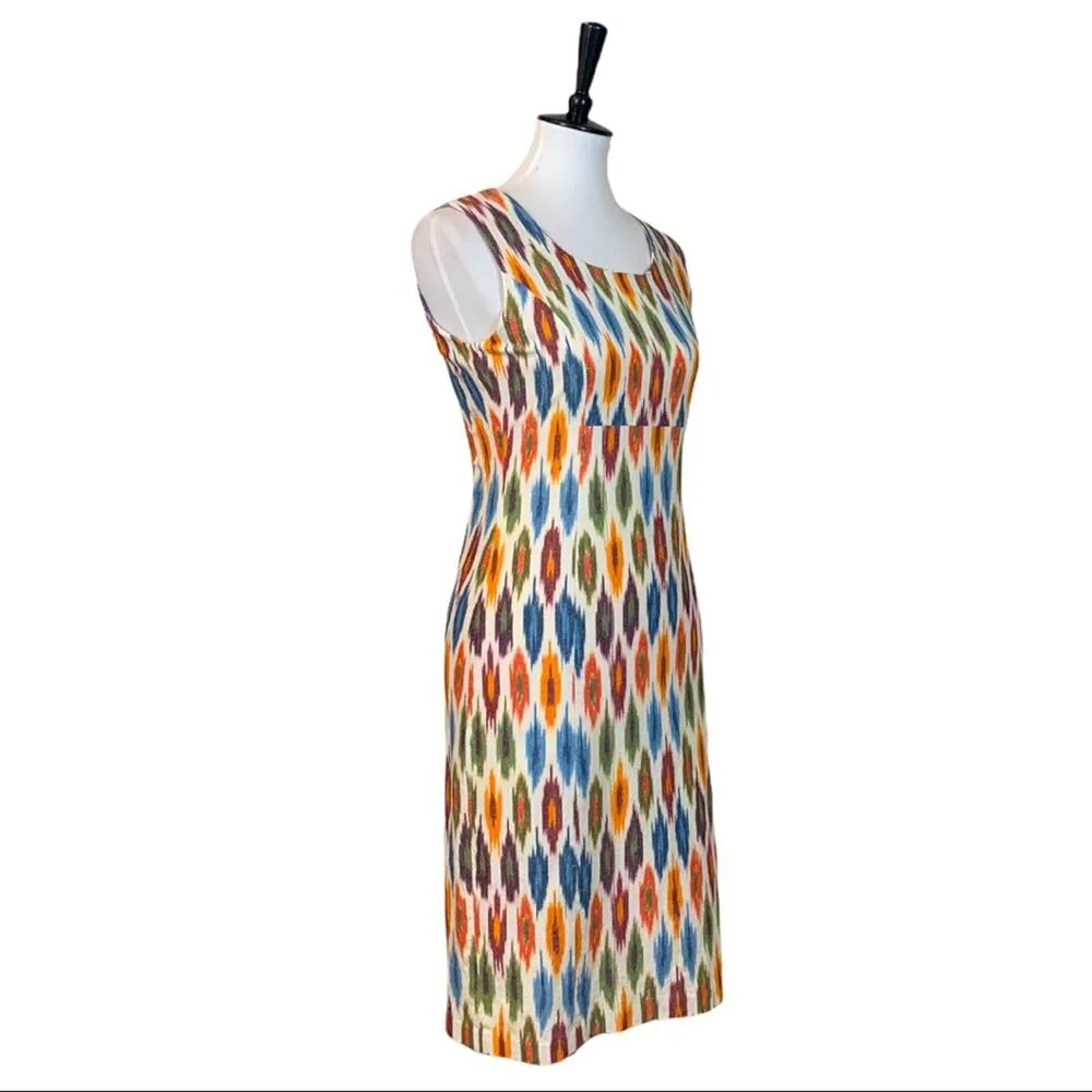 The Territory Ahead Women's Cream Orange Classic iKat Sheath Dress Size 4 - Image 2