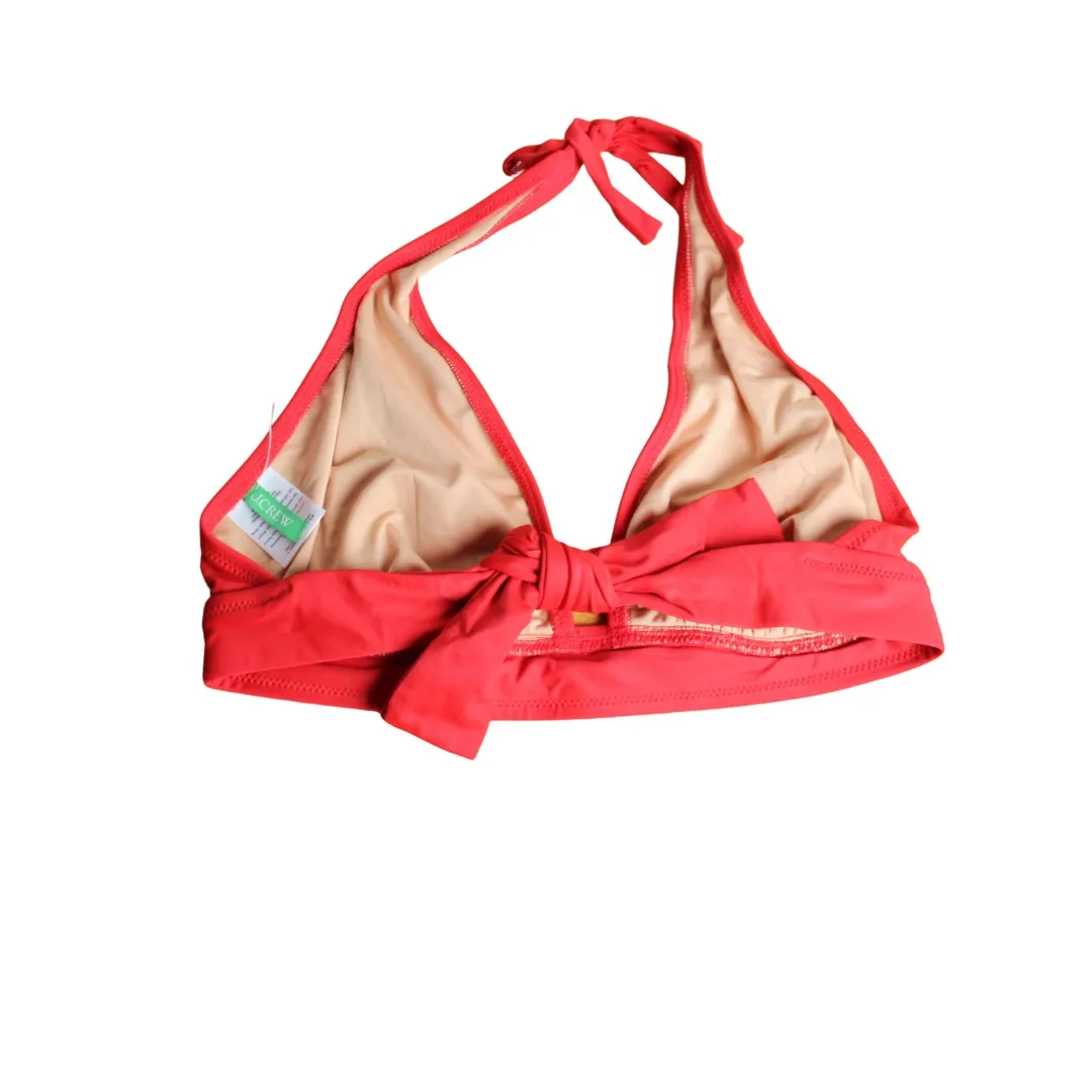 J Crew Halter Tie-Back Bikini Top‎ Venetian Red Plunge V-Neck Women's Size XS - Image 3