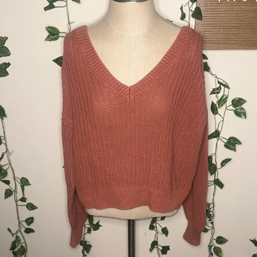 VS PINK Rust Colored Orange Sweater - Image 2
