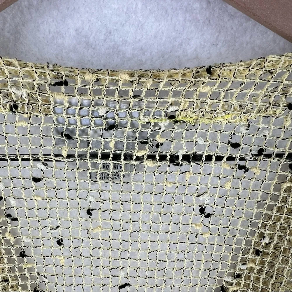 Serengeti Marled Mesh Net Button Front Batwing Shark Bite Cardigan Lagenlook Yellow Size 2X - Image 10