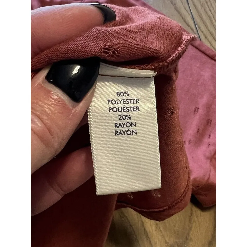 Daytrip BKE Buckle Boutique Shirt Size Small Distressed Short Sleeve Boho Preppy - Image 8