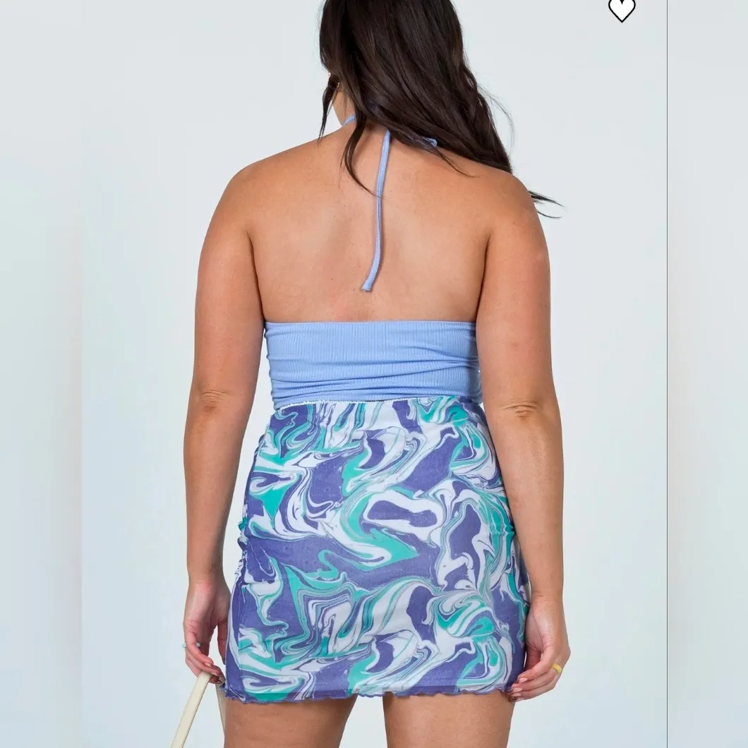 Princess Polly Remi Mini Skirt Blue Size 4 NWT - Image 4