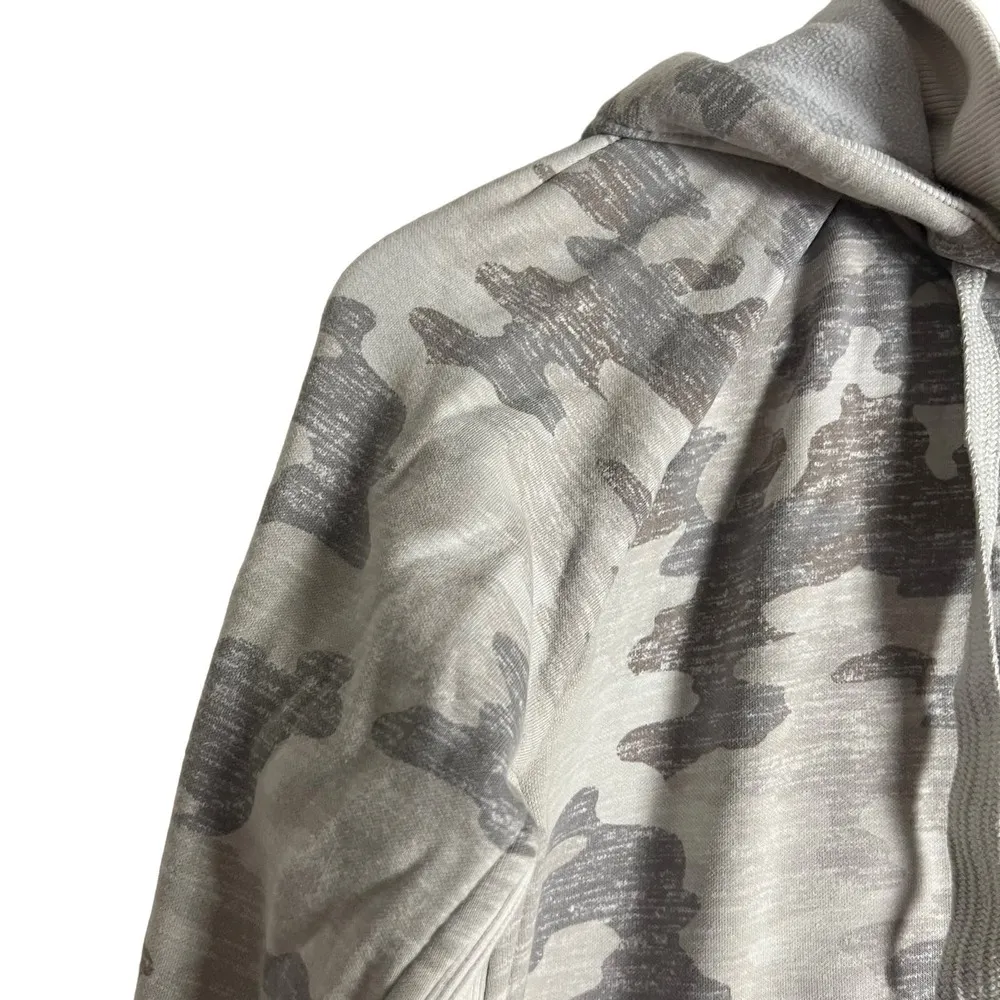 Athleta Triumph Gray White Gypsum Camo Print Zip Up Hoodie Size Small - Image 4