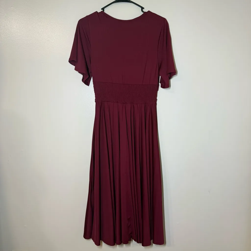 Dress Day Deep Red Midi Dress Size M - Image 2