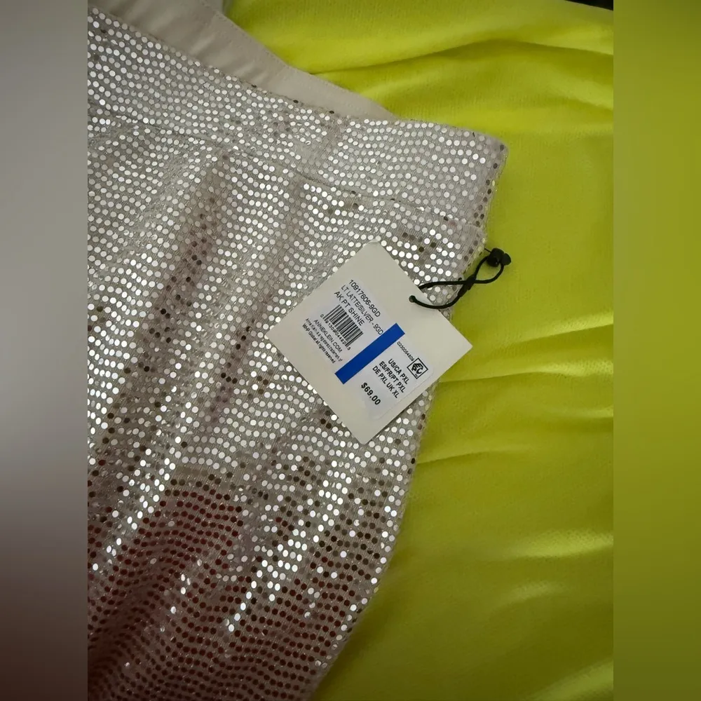 AK ANNE KLEIN WOMENS PETITE Silver Sequin PULL ON Pant NWT - Image 8