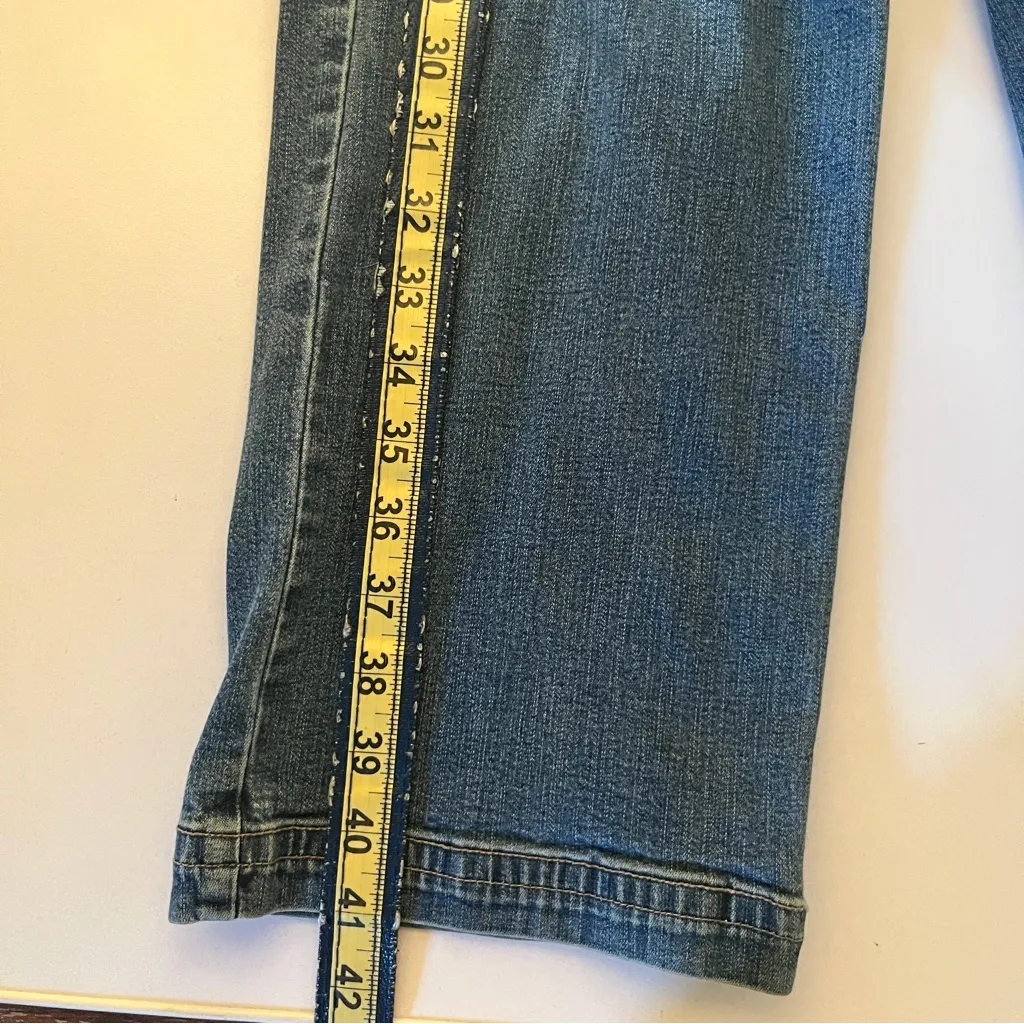 Christopher & Banks  Blue Checkered Straight Leg Jeans - Image 8