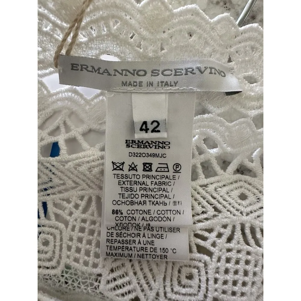 ERMANNO SCERVINO White Skirt Lace Pencil Wrap Lined Zipper Sz 40 NWT $1,655 - Image 10