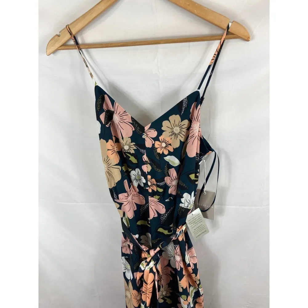 NWT Chelsea28 Floral Wide Leg Jumpsuit Teal Fall Bouquet size medium - Image 5