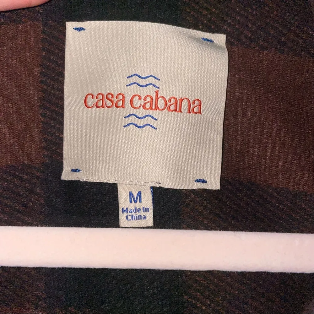 Casa Cabana Size M Brown Black Plaid Flannel Shirt Shacket Size M - Image 4