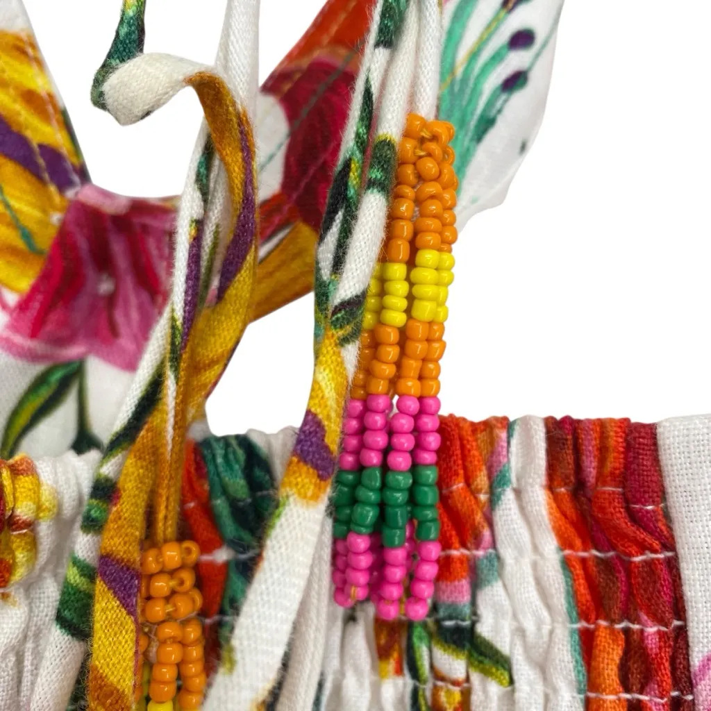 Farm Rio Toucans Garden Linen Halter Jumpsuit Size XL - Image 10