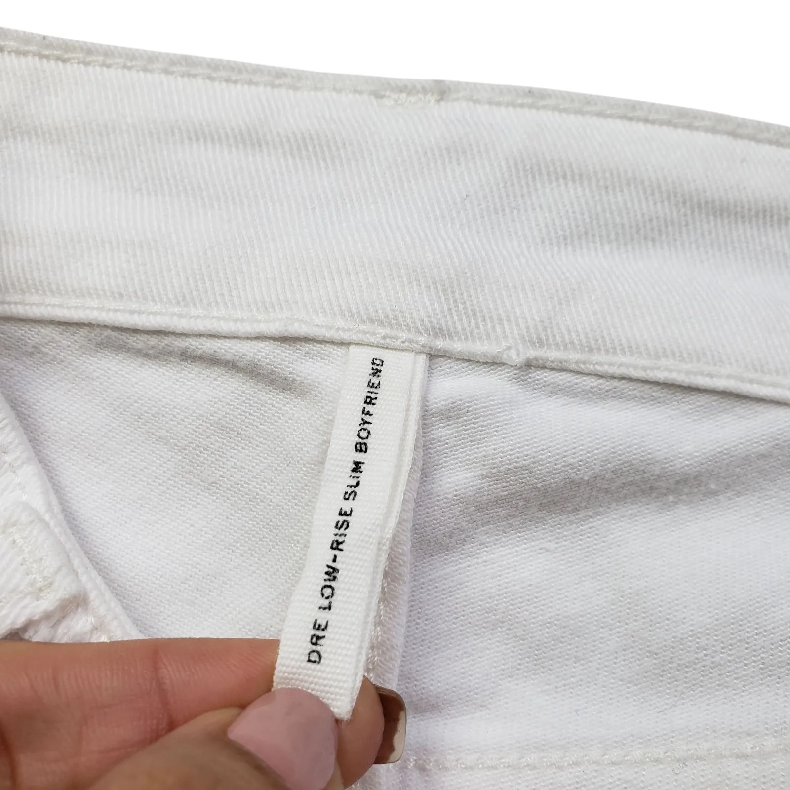 Rag & Bone Dre Low-Rise Slim Boyfriend Jeans Womens 26 White Denim - Image 8