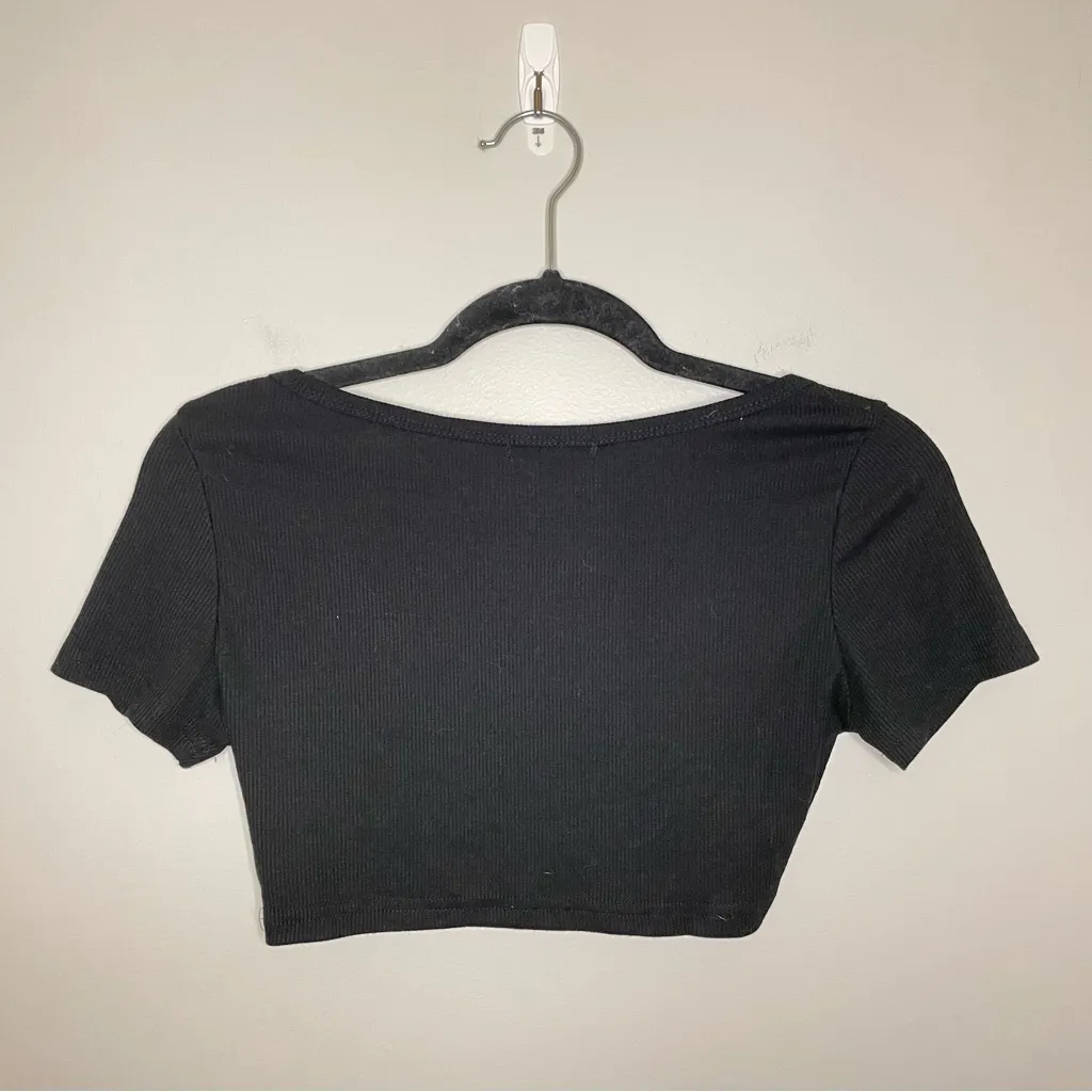 SHEIN SXY Twist Front Rib-Knit Crop Top, Black, Size S, NWOT - Image 7