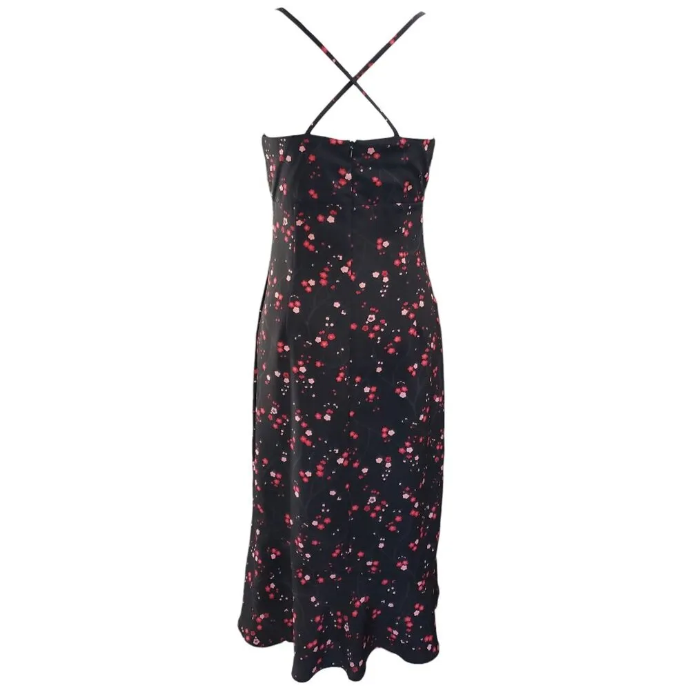 Vintage Express Womens Floral Strapless Midi Length Dress 11/12 - Image 2