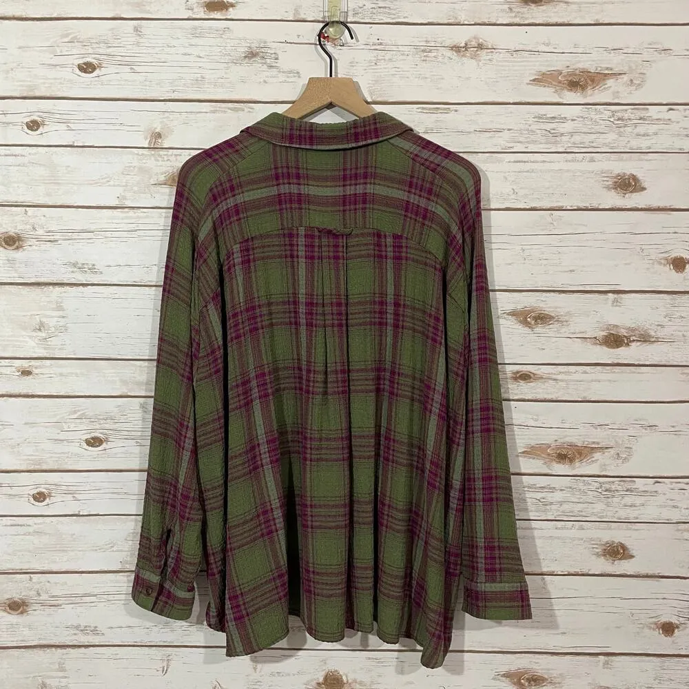 Urban Outfitters BDG Lachlan Flannel Button-Down Shirt - Green Multi - Small - Image 13