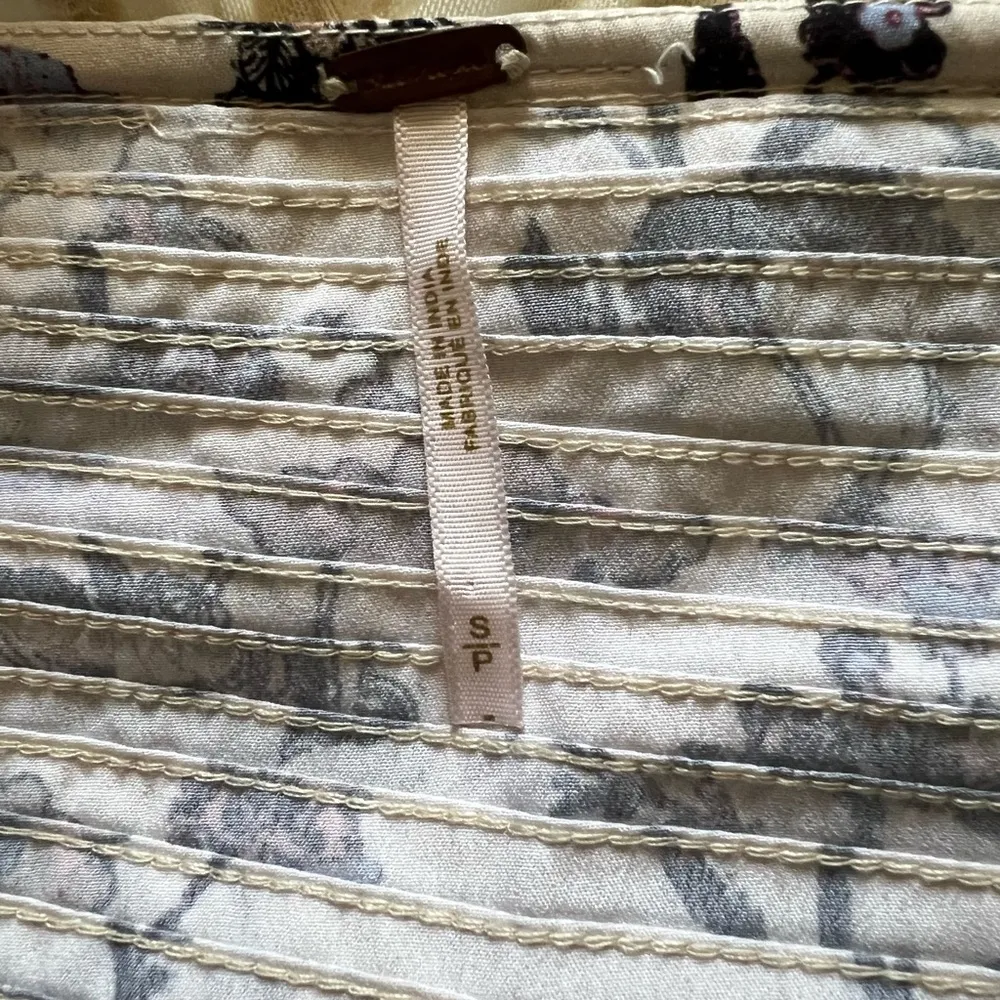 Free People Brunch Date Bodysuit Long Sleeve Floral Ivory Combo size S - Image 7