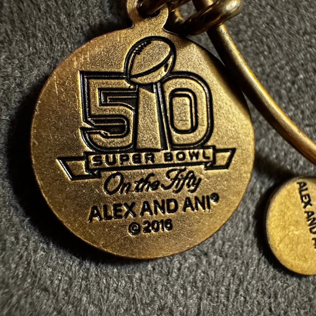 Alex and Ani Gold Super Bowl 50 Charm Bangle - Image 3