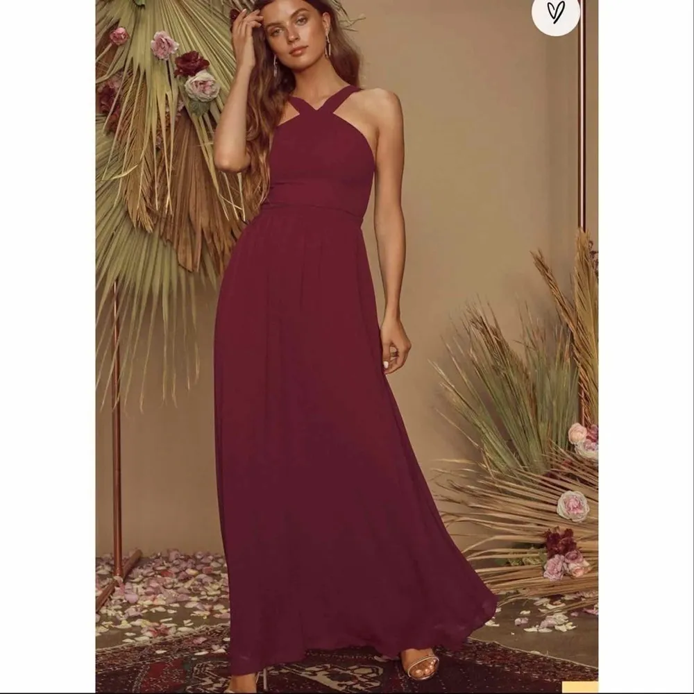 Lulu’s Air of Romance Burgundy Maxi Dress - Image 6